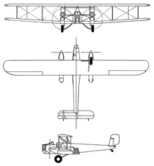 Plan 3 vues du Curtiss B-2 Condor