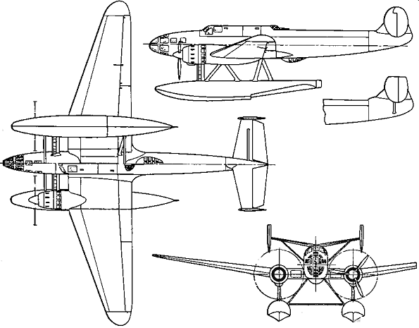 Plan 3 vues du Bloch MB.480