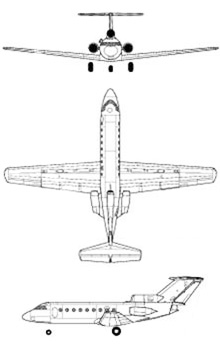 Plan 3 vues du Yakovlev Yak-40 ‘Codling’