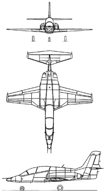 Plan 3 vues du Mikoyan MiG-AT