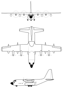 Plan 3 vues du Lockheed KC-130 Hercules