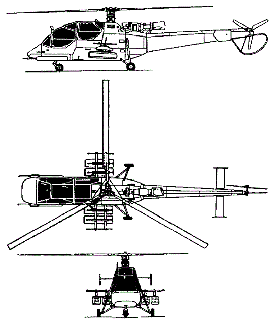 Plan 3 vues du I.A.R. IAR-317 Airfox