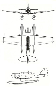 Plan 3 vues du Northrop N-3PB