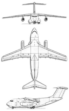 Plan 3 vues du Kawasaki C-1 / EC-1