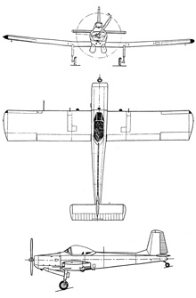 Plan 3 vues du Soko J-20 Kraguj