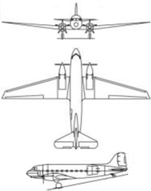 Plan 3 vues du Basler BT-67 Turbo Dak