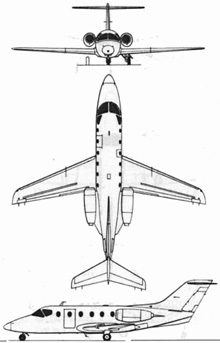 Plan 3 vues du Beechcraft T-1 Jayhawk
