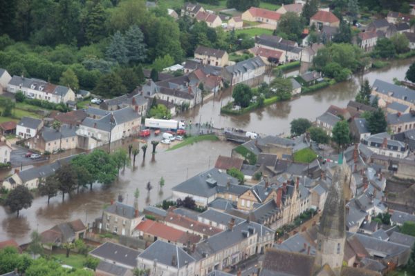 Une commune du Loiret au 1er juin 2016, sous les eaux.