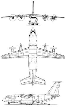 Plan 3 vues du Antonov An-70