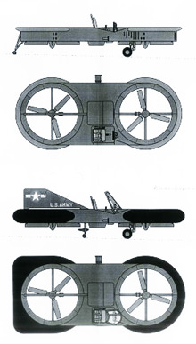 Plan 3 vues du Piasecki VZ-8 Airgeep