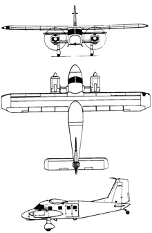 Plan 3 vues du Dornier Do 28 Skyservant