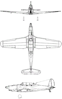 Plan 3 vues du Arado Ar 96