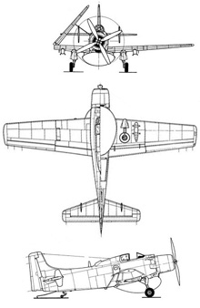 Plan 3 vues du Douglas EA-1 Skyraider