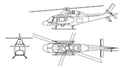 Plan 3 vues du Agusta-Westland AW.119 Koala