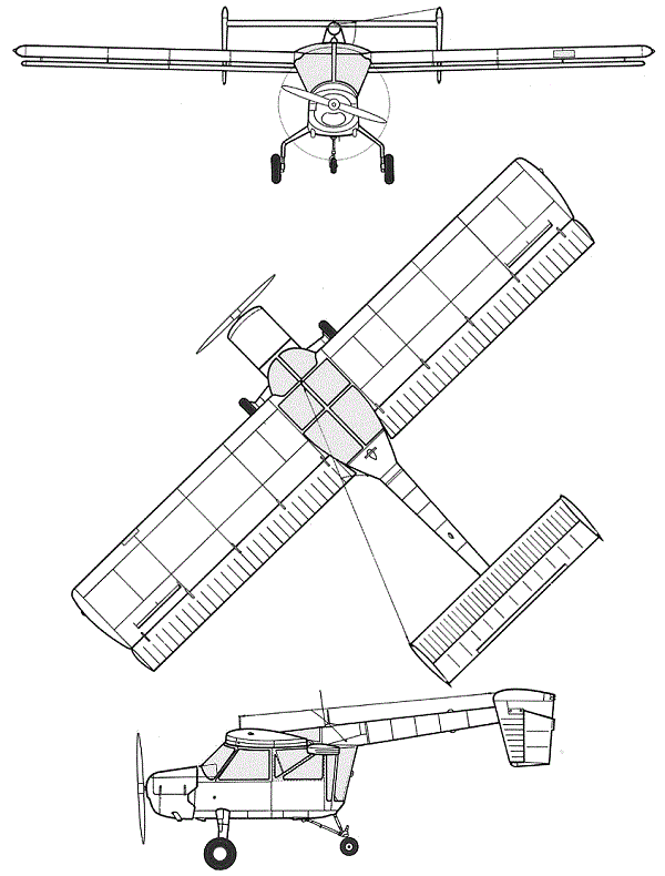 Plan 3 vues du Boeing YL-15 Scout