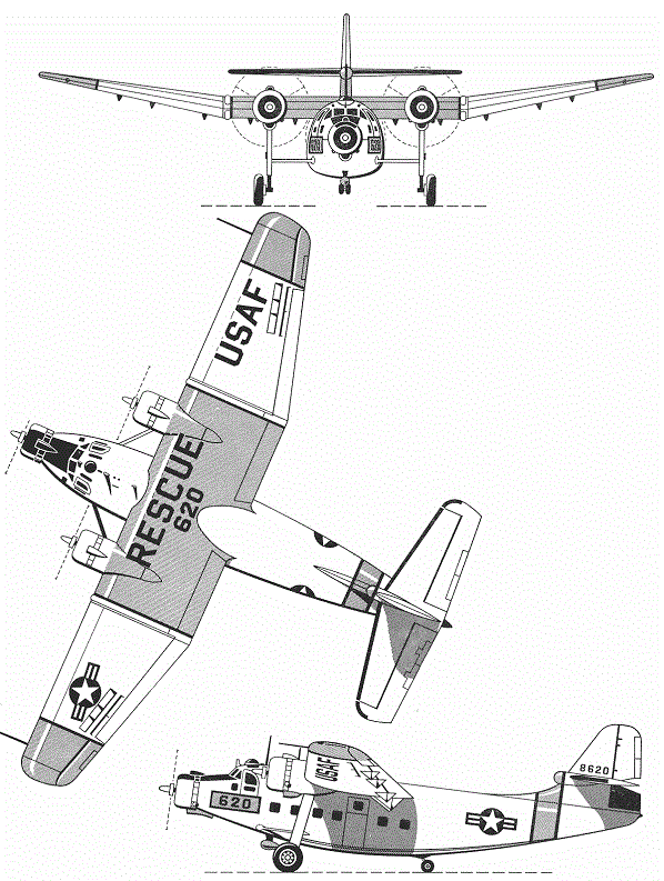 Plan 3 vues du Northrop YC-125 Raider