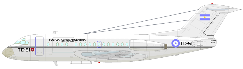 Profil couleur du Fokker F28 Fellowship