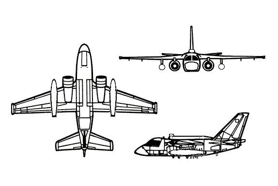 Plan 3 vues du Lockheed ES-3 Shadow