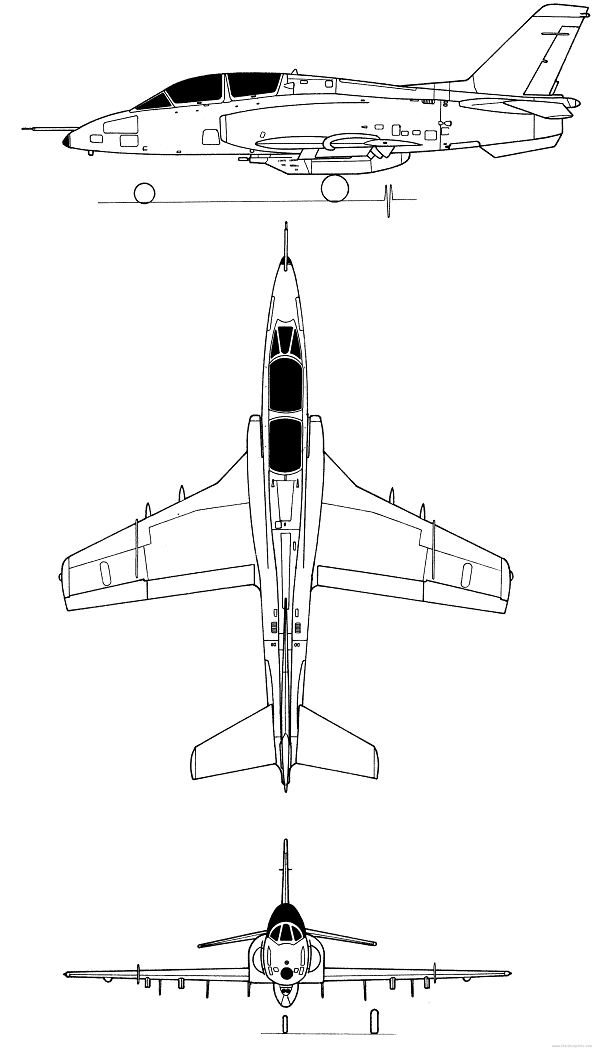 Plan 3 vues du Soko G-4 Super Galeb