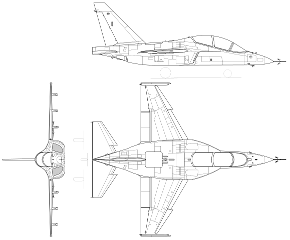 Plan 3 vues du Yakovlev Yak-130 'Mitten'
