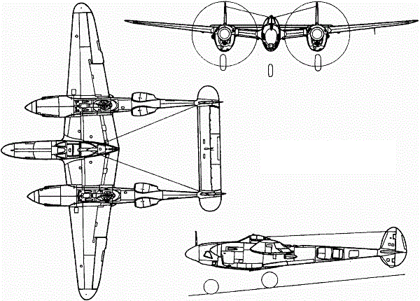 Plan 3 vues du Lockheed F-4 / F-5 Lightning