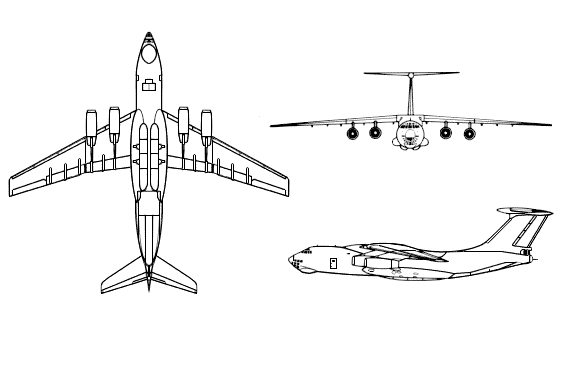 Plan 3 vues du Ilyushin Il-78 'Midas'