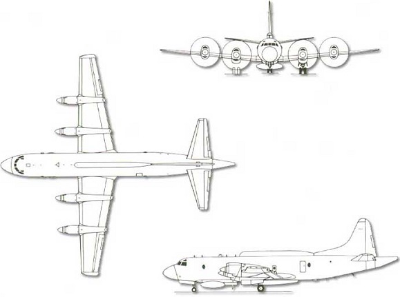 Plan 3 vues du Lockheed EP-3 Aries