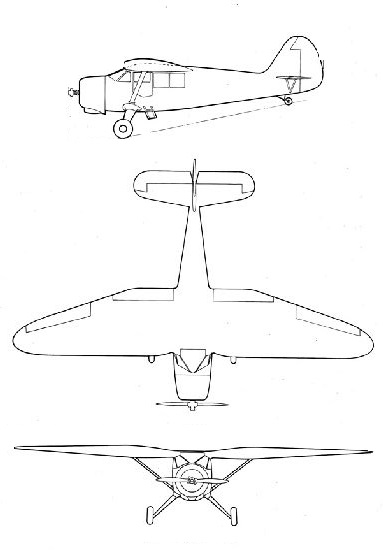 Plan 3 vues du Stinson AT-19 / UC-81 Reliant