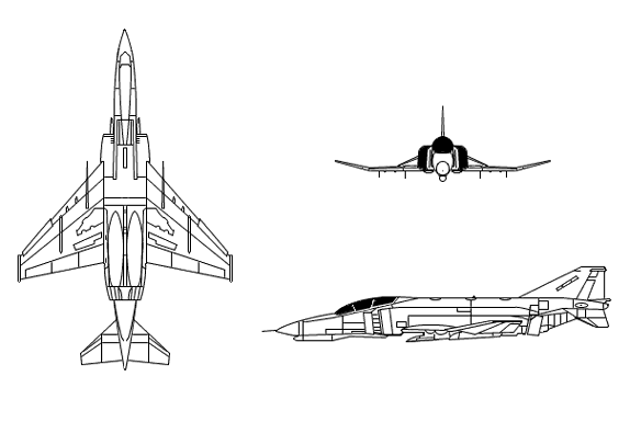 Plan 3 vues du McDonnell-Douglas F-4G Wild Weasel