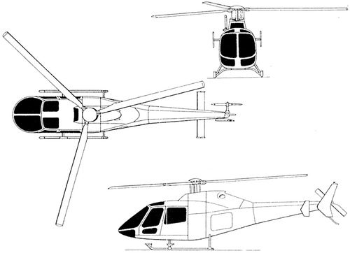 Plan 3 vues du P.Z.L. SW-4 Puszczyk