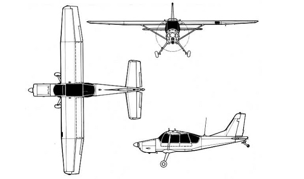 Plan 3 vues du Aermacchi AM.3