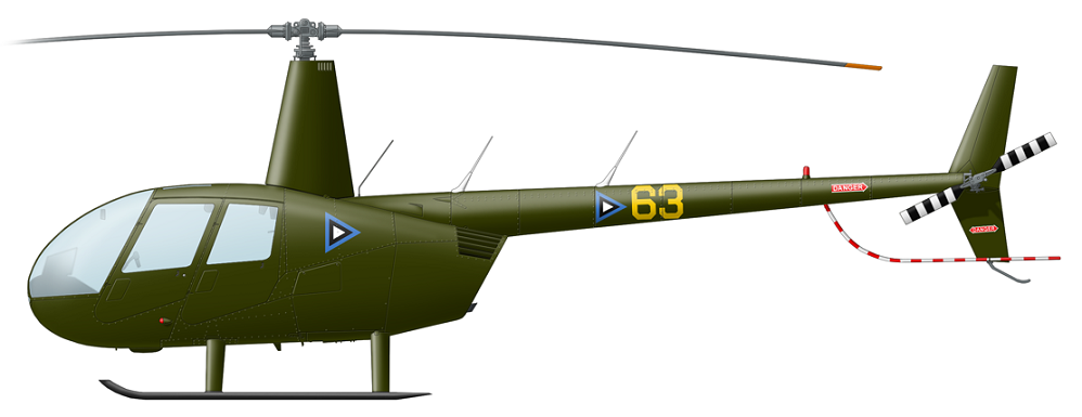 Profil couleur du Robinson R44 Raven