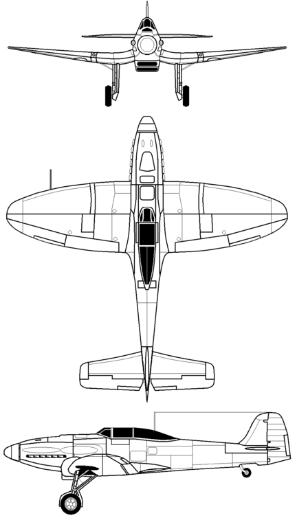 Plan 3 vues du Heinkel He 112
