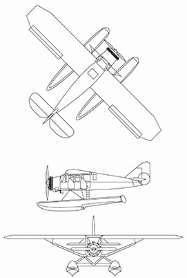 Plan 3 vues du Bellanca Pacemaker