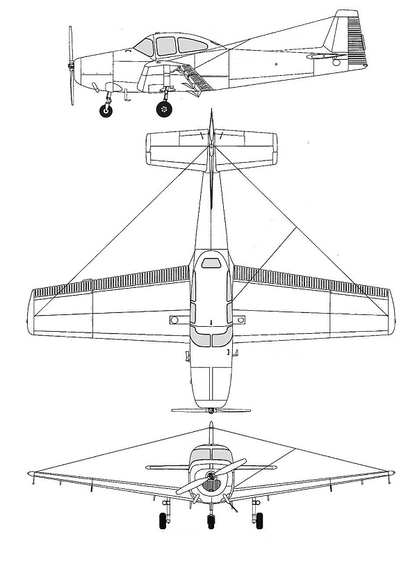 Plan 3 vues du Ryan L-17 Navion