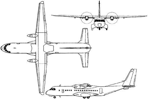 Plan 3 vues du Airbus Military C-295
