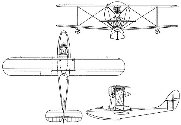 Plan 3 vues du Macchi M.41