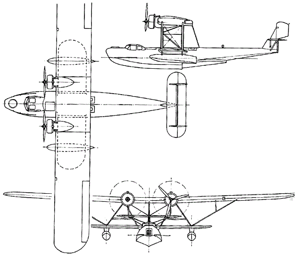 Plan 3 vues du Consolidated P2Y Ranger