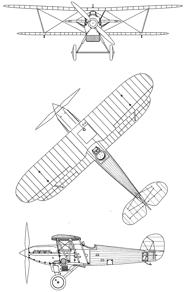 Plan 3 vues du Avions Fairey Firefly