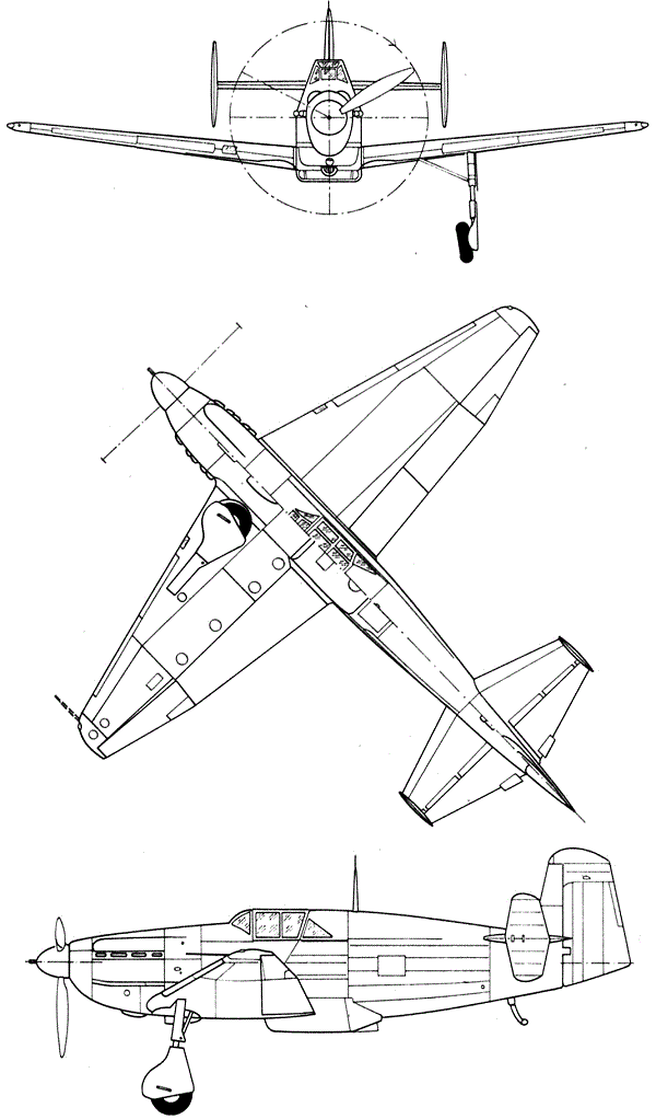 Plan 3 vues du SNCAO CAO.200