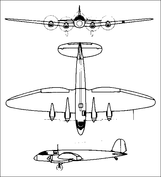 Plan 3 vues du Heinkel He 116