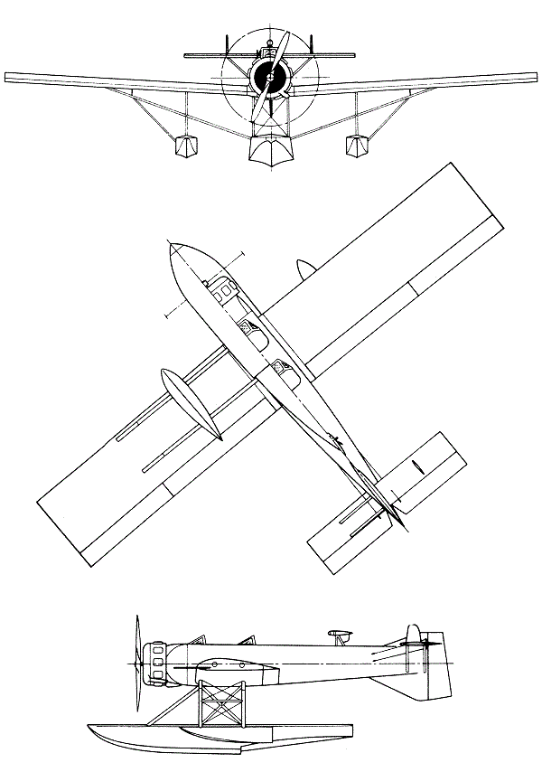 Plan 3 vues du Besson MB.411