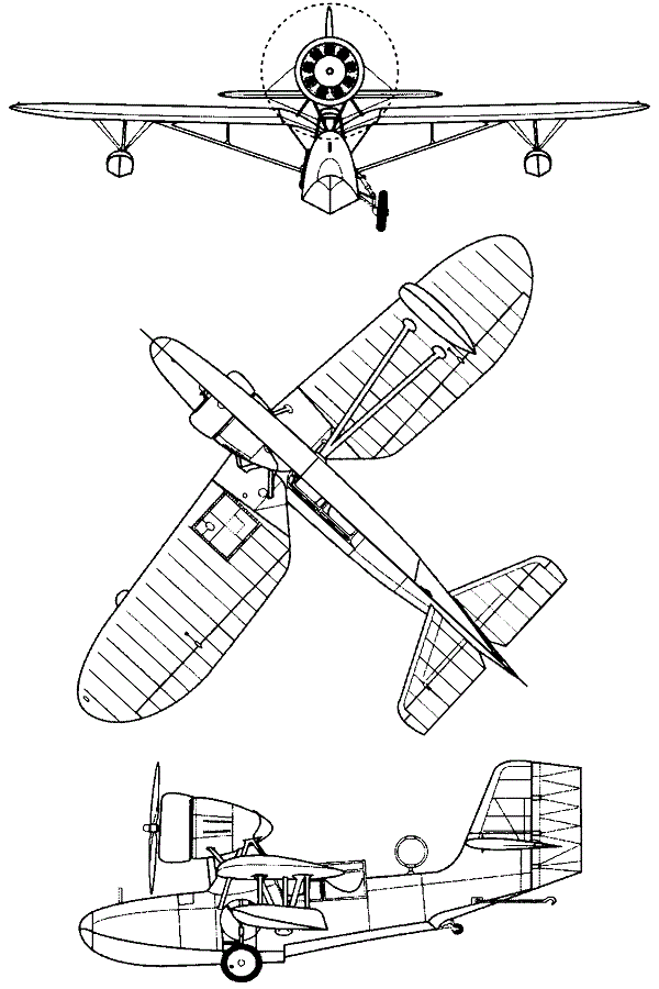 Plan 3 vues du Sikorsky XSS