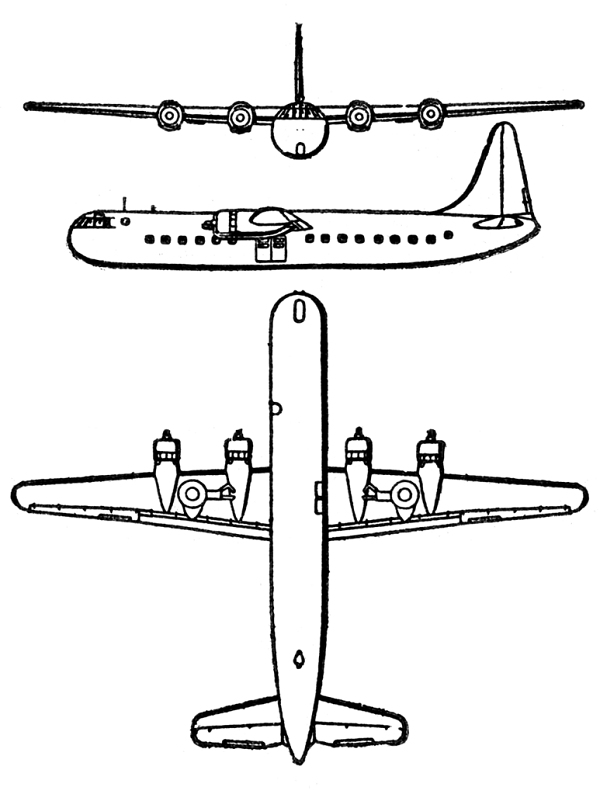 Plan 3 vues du Convair R2Y