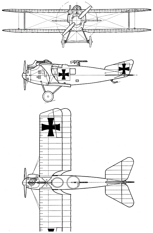 Plan 3 vues du LFG Roland C.II