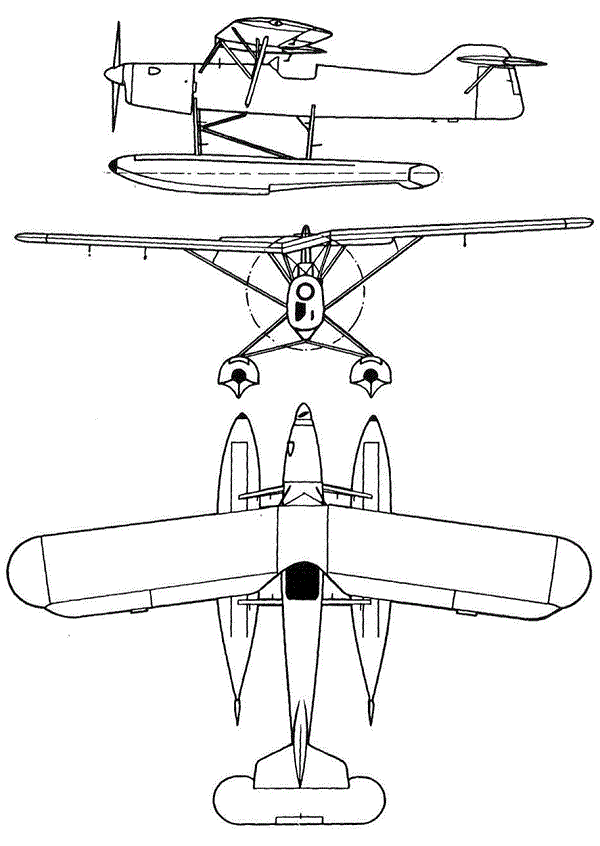 Plan 3 vues du Arado Ar 231