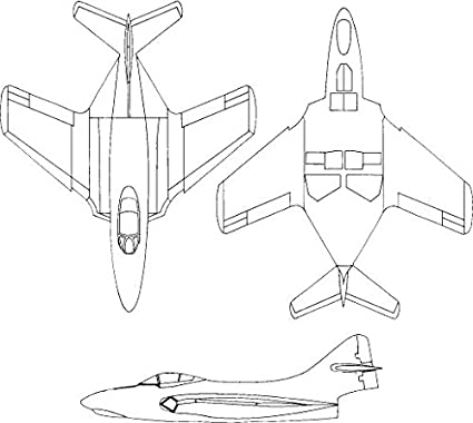 Plan 3 vues du Grumman RF-9 Cougar