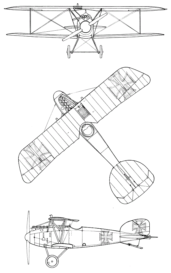 Plan 3 vues du Albatros D.III