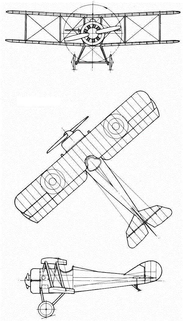 Plan 3 vues du Standard Aircraft E-1