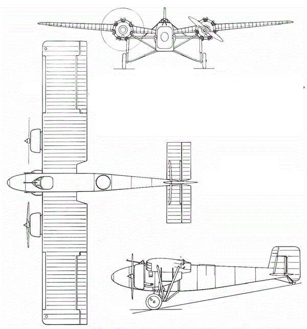 Plan 3 vues du Boulton Paul P.31 Bittern